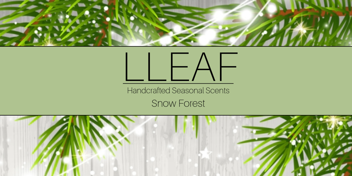 Product packaging with green leaves and 'LLEAF' branding on a light green background