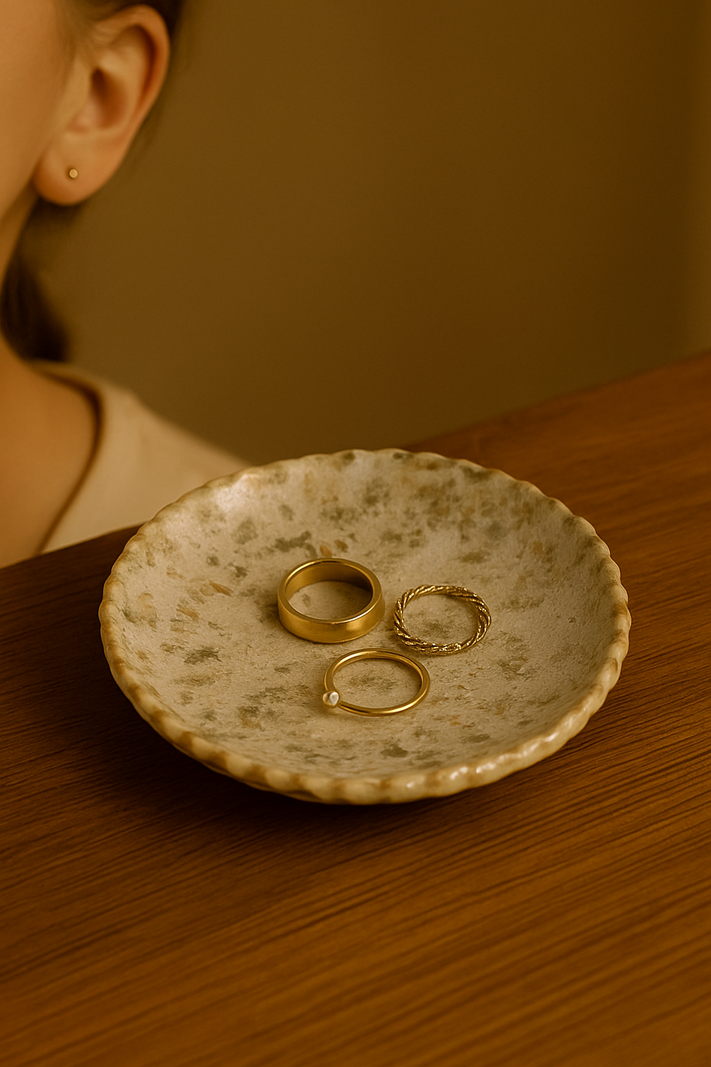 LLEAF Handmade Ceramic Ring Dish