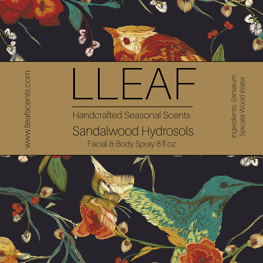 Sandalwood Water - LLeaf Hydrating, Balancing & Soothing Face and Body Mist 8 Oz.