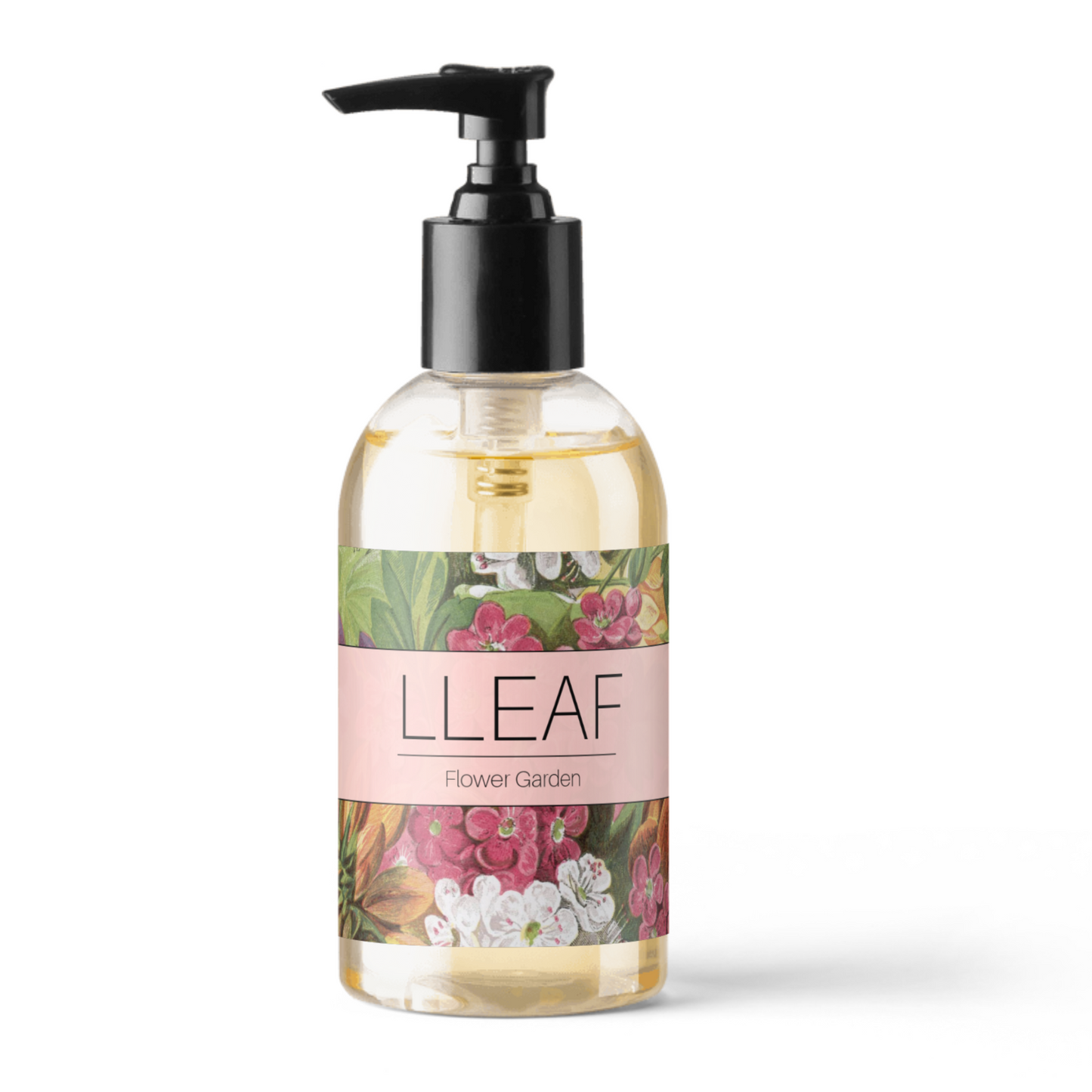 Bottle of LLEAF Flower Garden product on a white background
