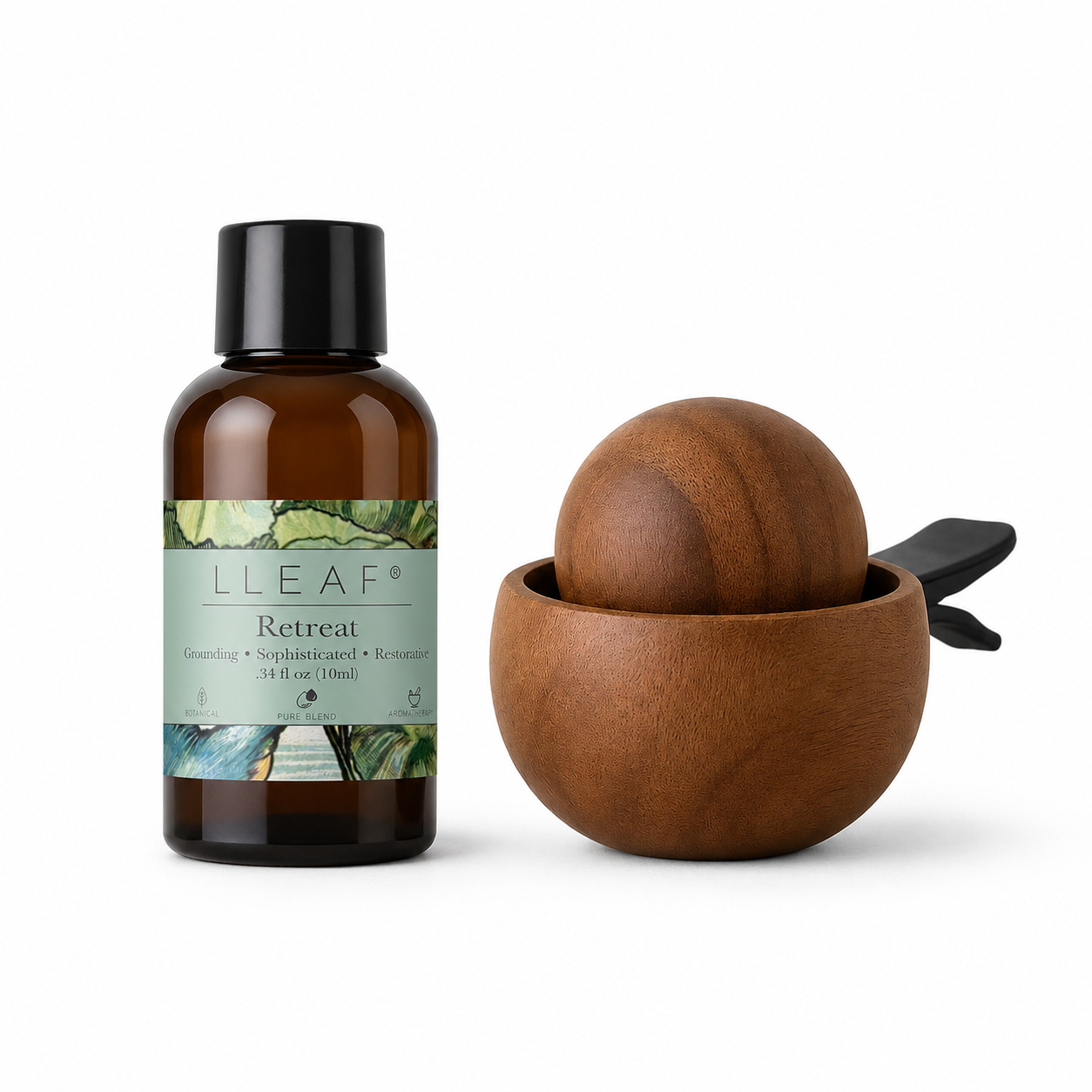 LLEAF® Retreat Essential Oil with Black Walnut Car Diffuser