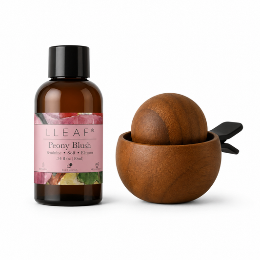 LLEAF® Peony Blush Essential Oil with Black Walnut Car Diffuser