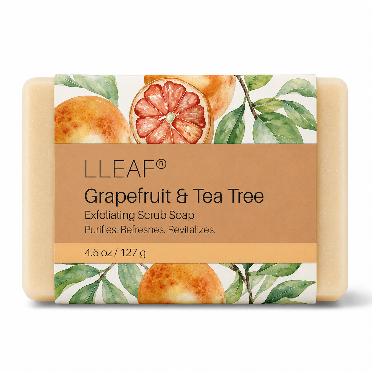 LLEAF®  Grapefruit & Tea Tree Scrub Soap