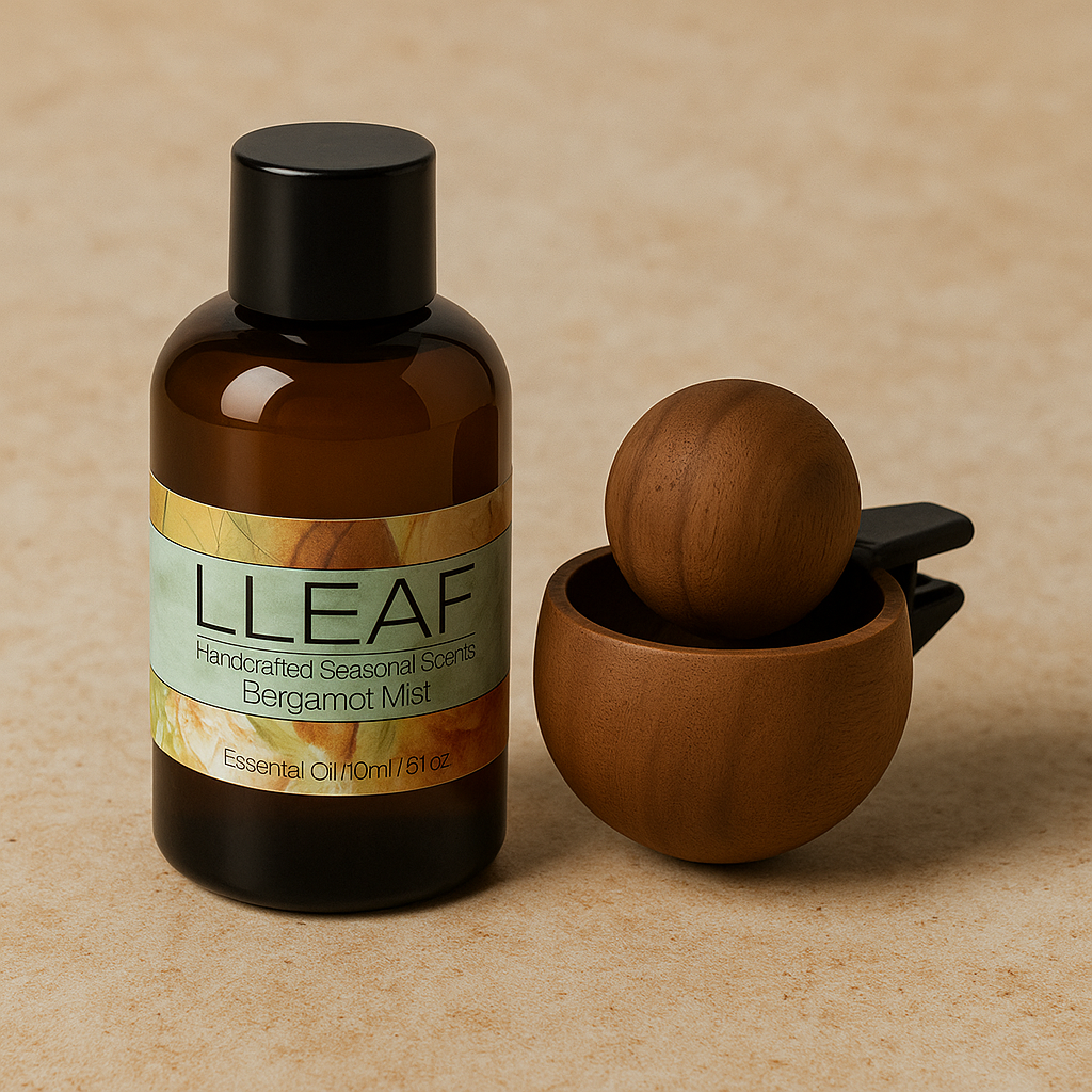LLEAF Black Walnut Car Diffuser + Essential Oil Set