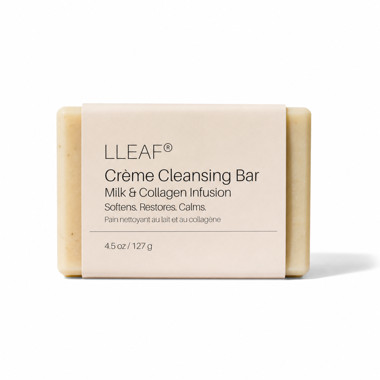 Creme Cleansing Bar with LLEAF branding on a white background