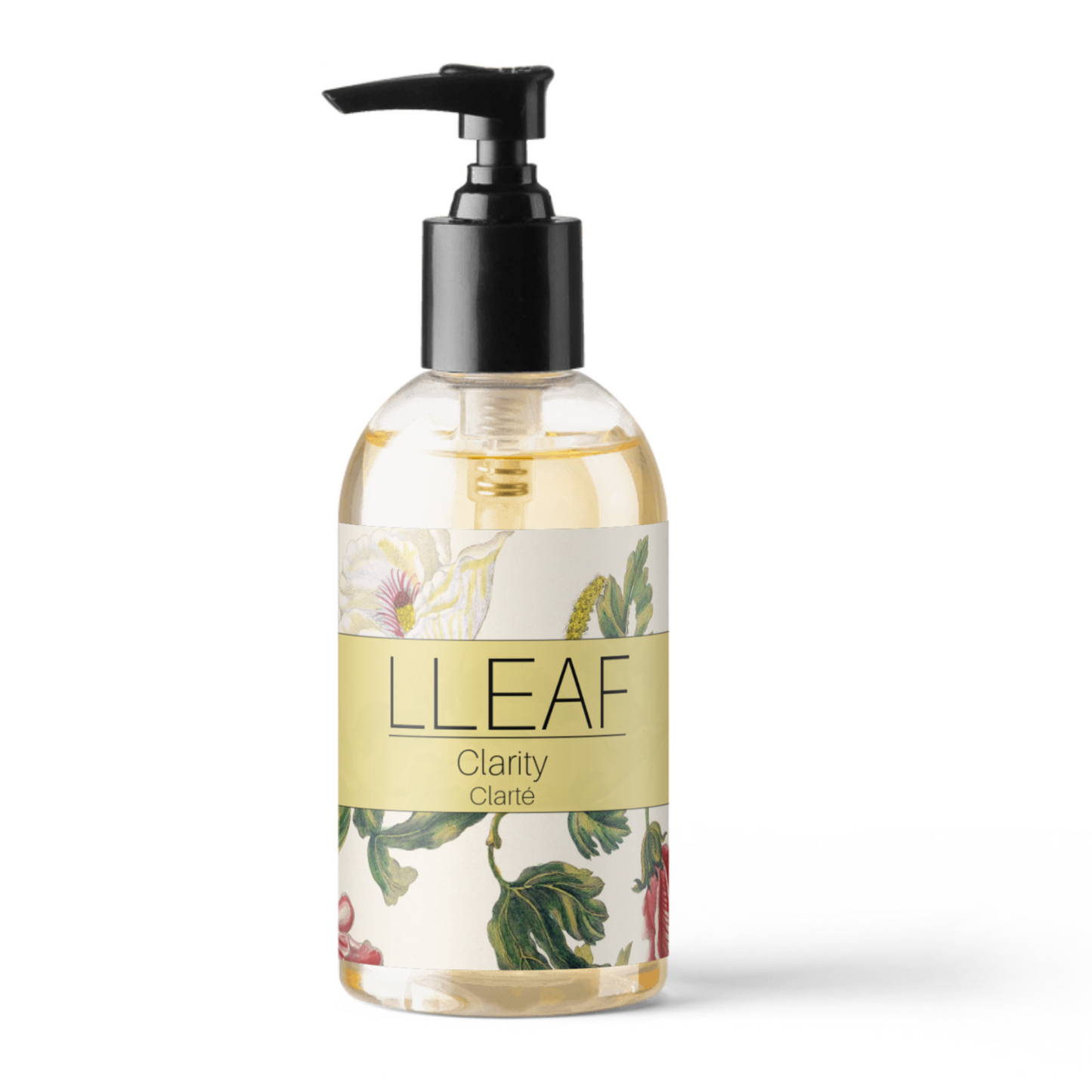 Bottle of LLEAF Clarity product on a white background