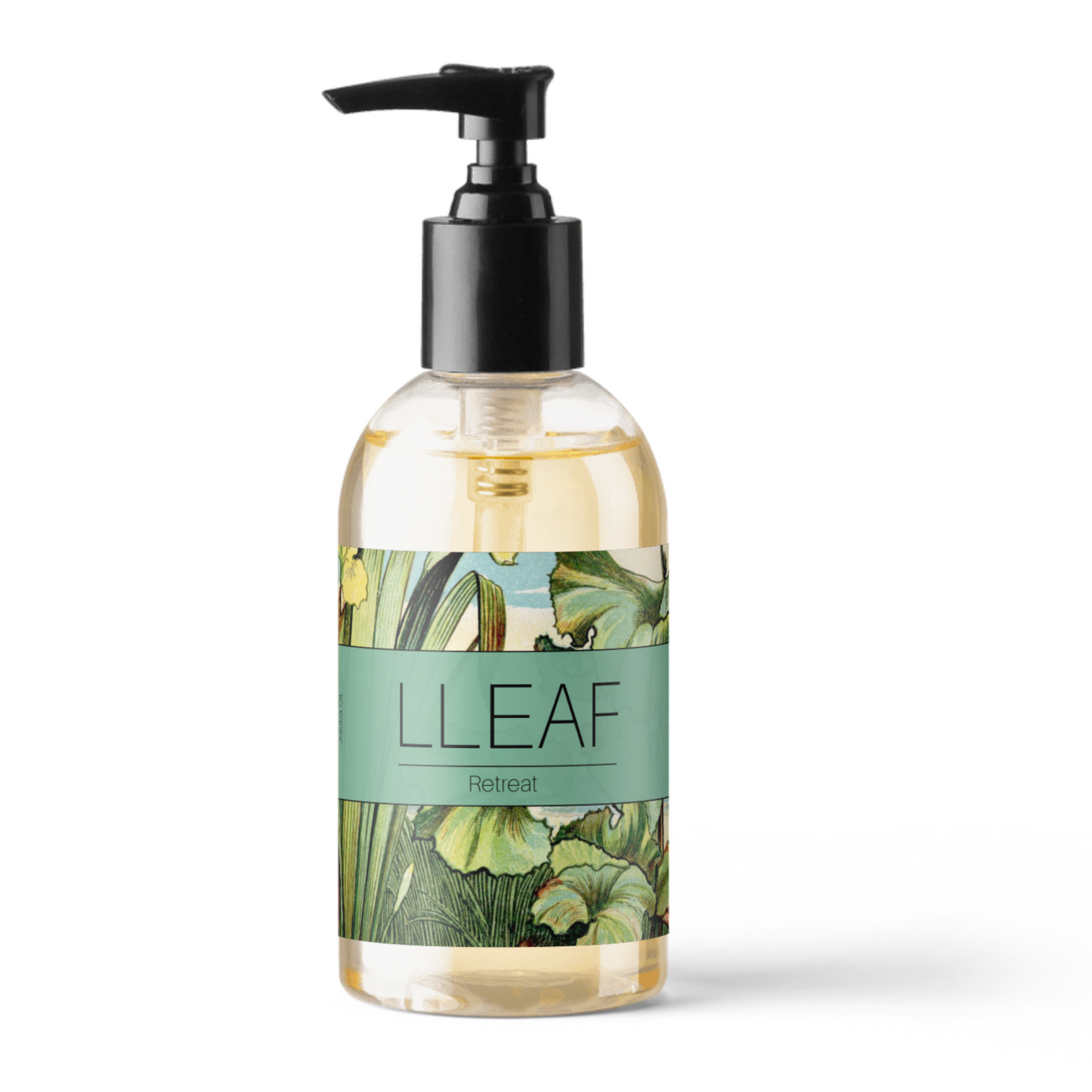 Bottle of LLEAF product on a white background