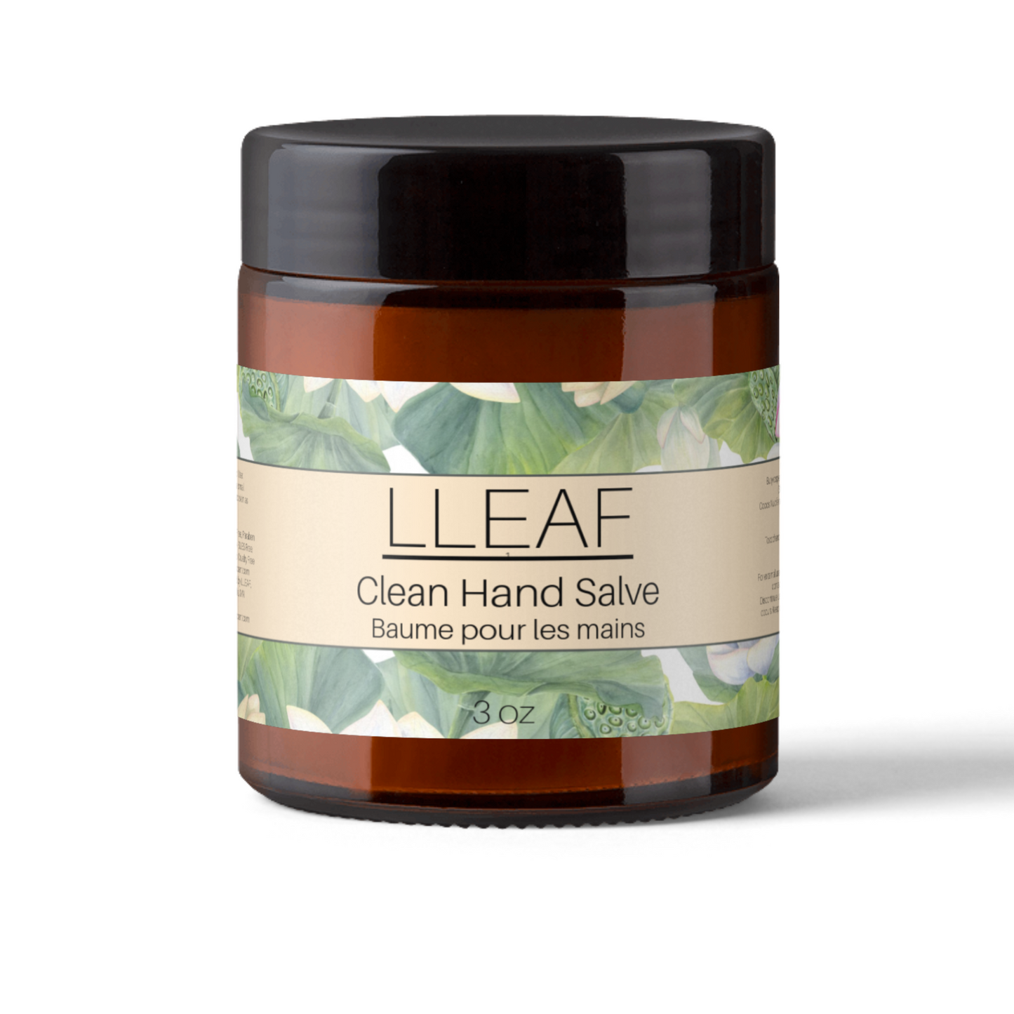 Jar of LLEAF Clean Hand Salve on a white background