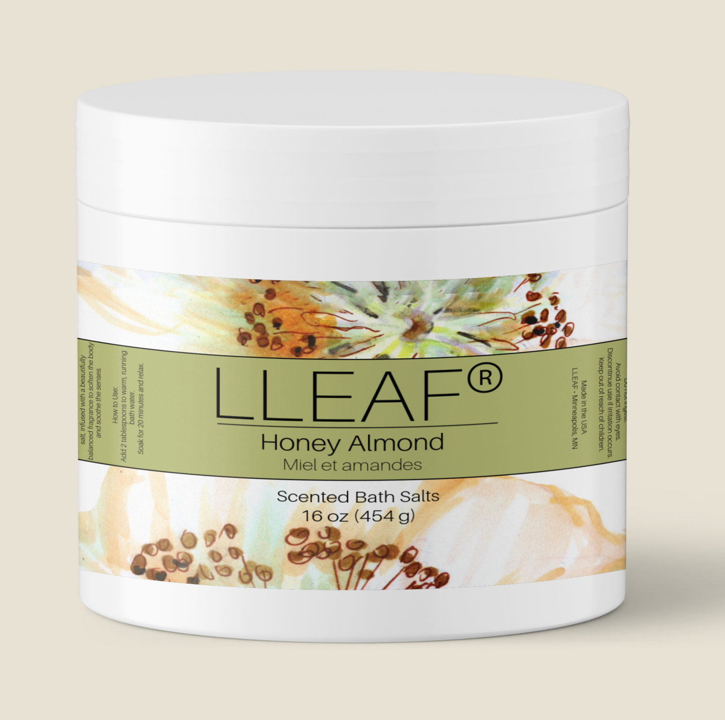LLEAF®  Premium Scented Bath Salts — 16 oz