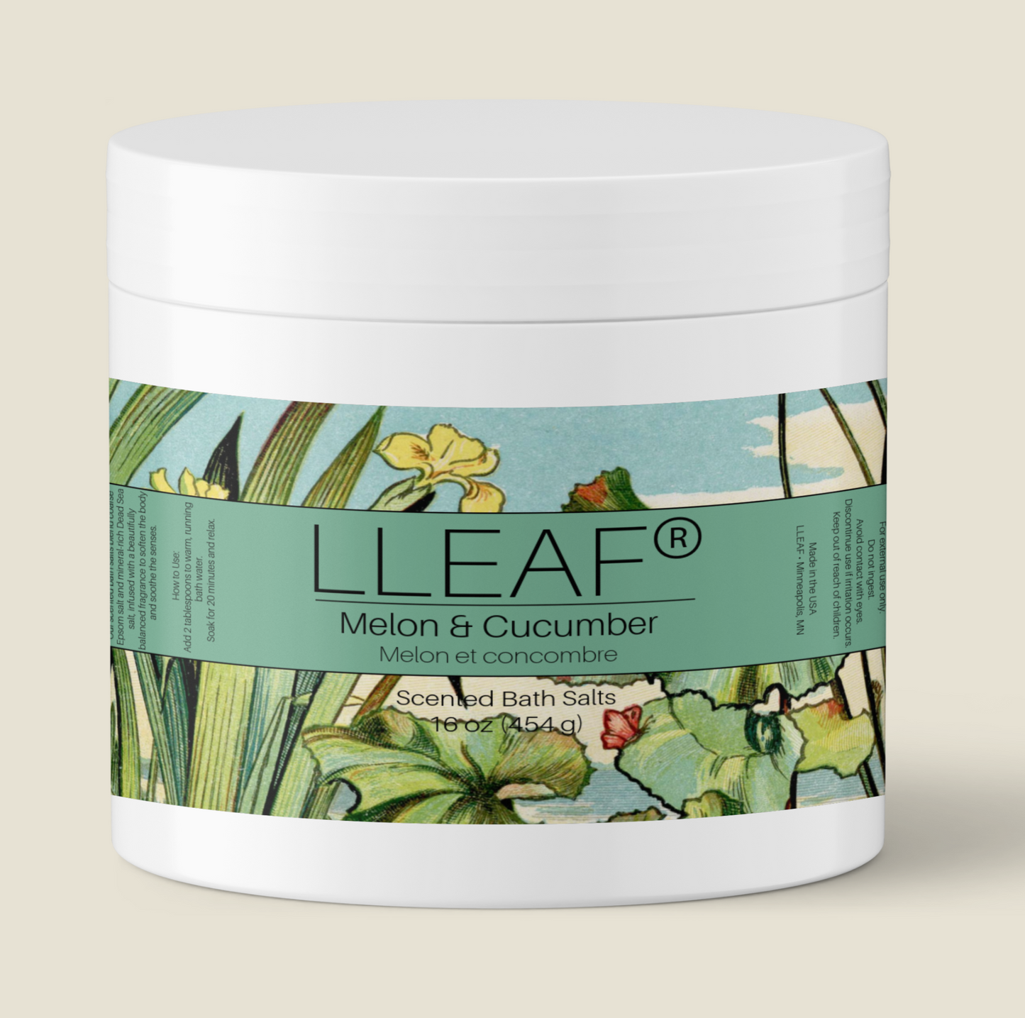 LLEAF®  Premium Scented Bath Salts — 16 oz