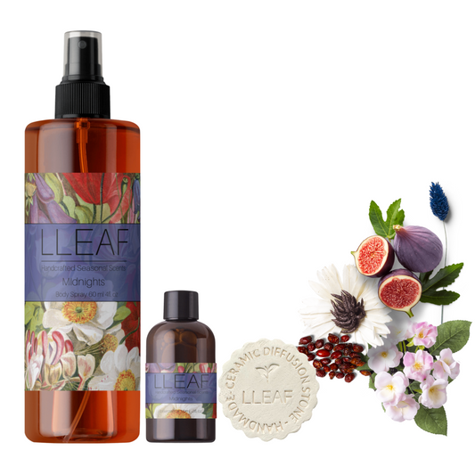 Midnights Scent Collections – LLEAF Body Spray, Essential Oil + Stone