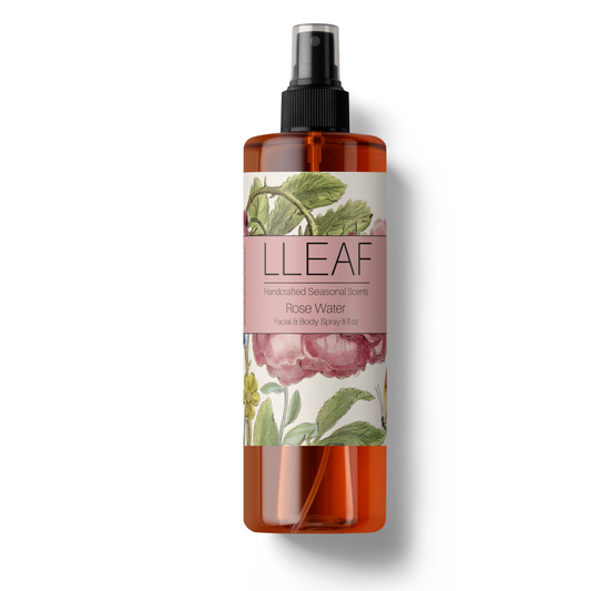 Rose Water - LLeaf Hydrating, Balancing & Soothing Face and Body Mist 8 Oz.