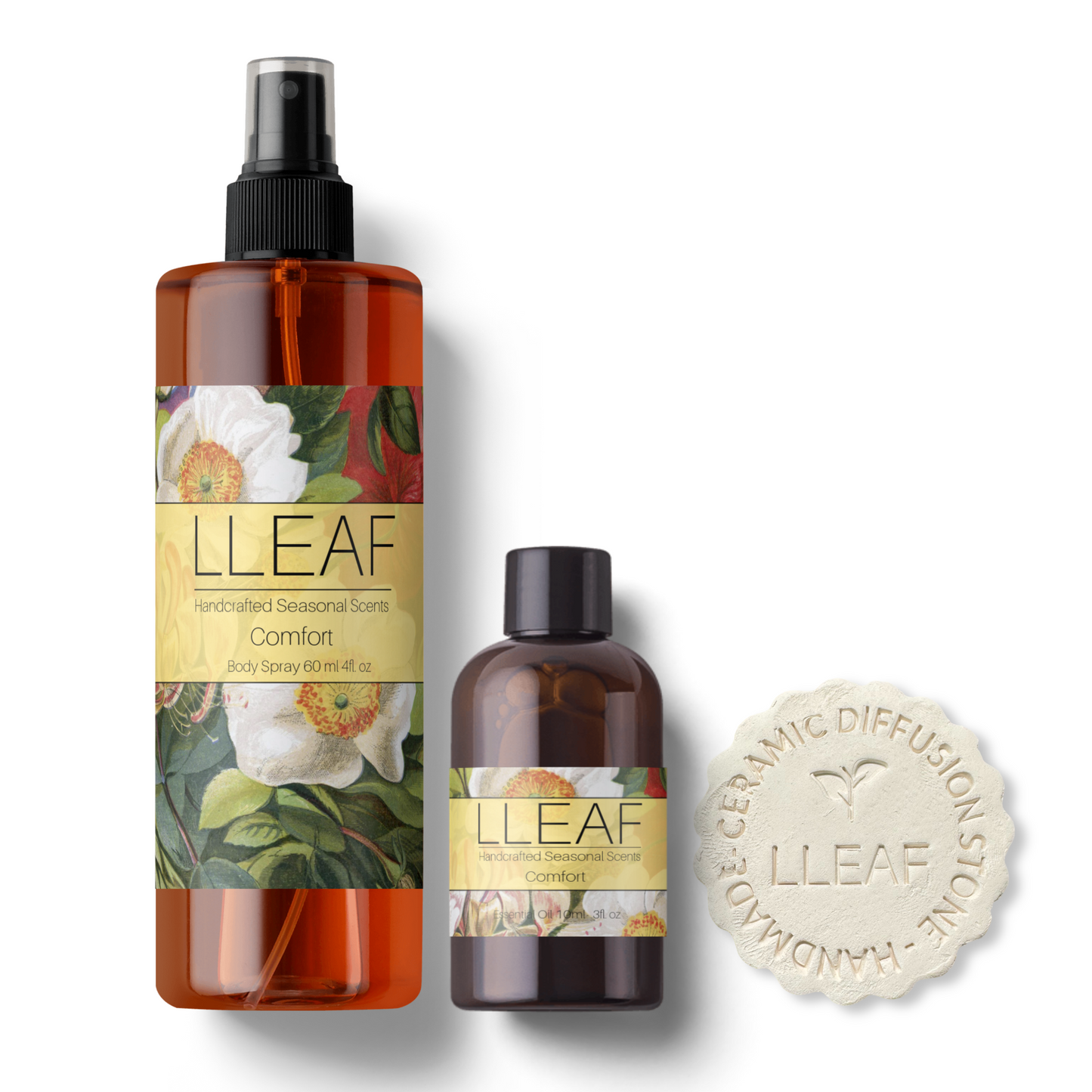 Comfort Collection -LLEAF  Body Spray, Essential Oil + Stone
