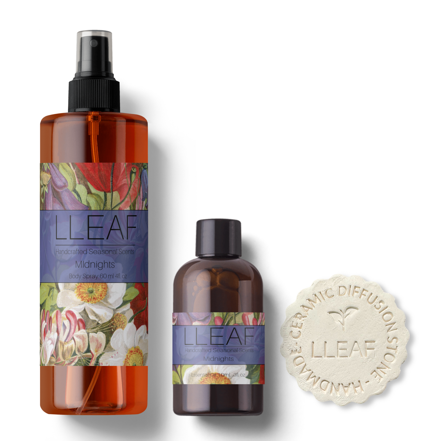 Midnights Scent Collections – LLEAF Body Spray, Essential Oil + Stone