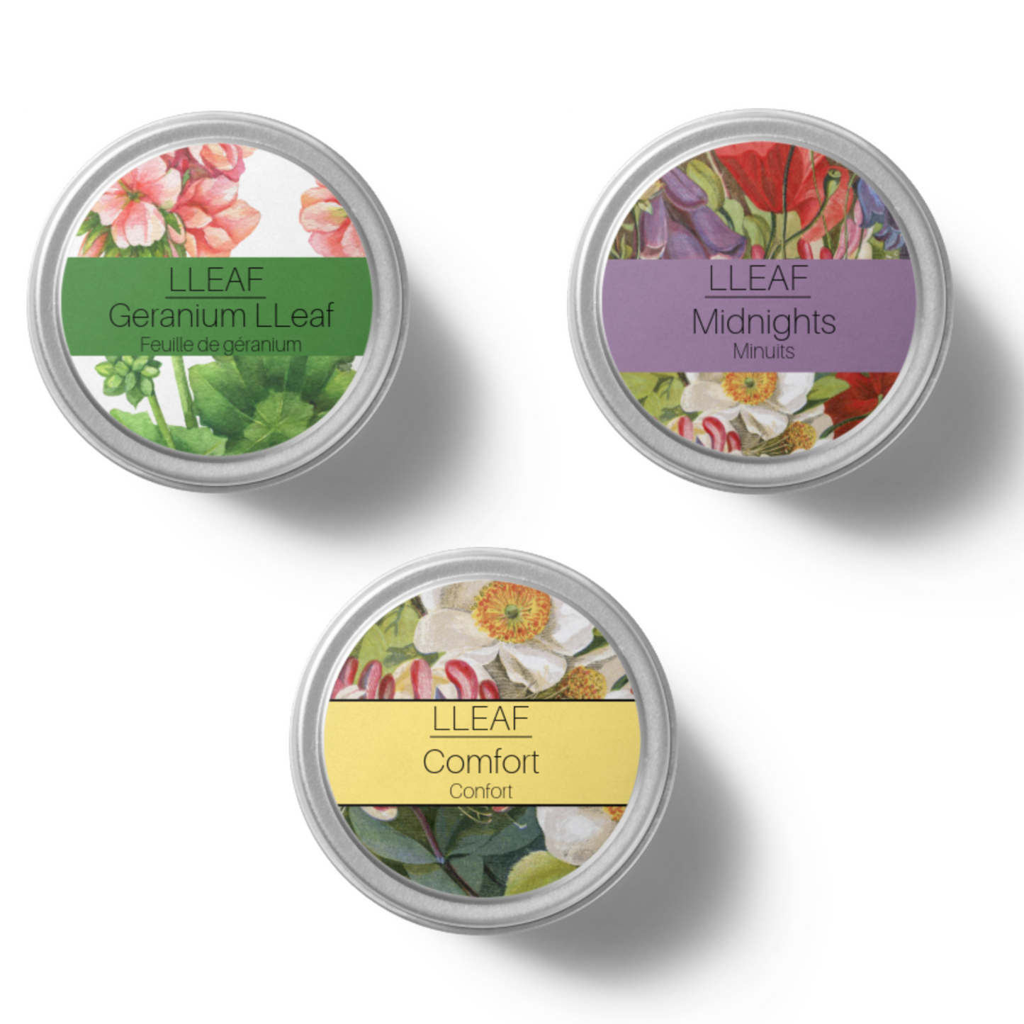 Geranium Leaf · Midnights · Comfort - LLEAF® Fragrance Collection Set of Three
