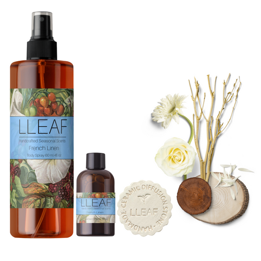 French Linen Collection -LLEAF Body Spray, Essential Oil + Stone