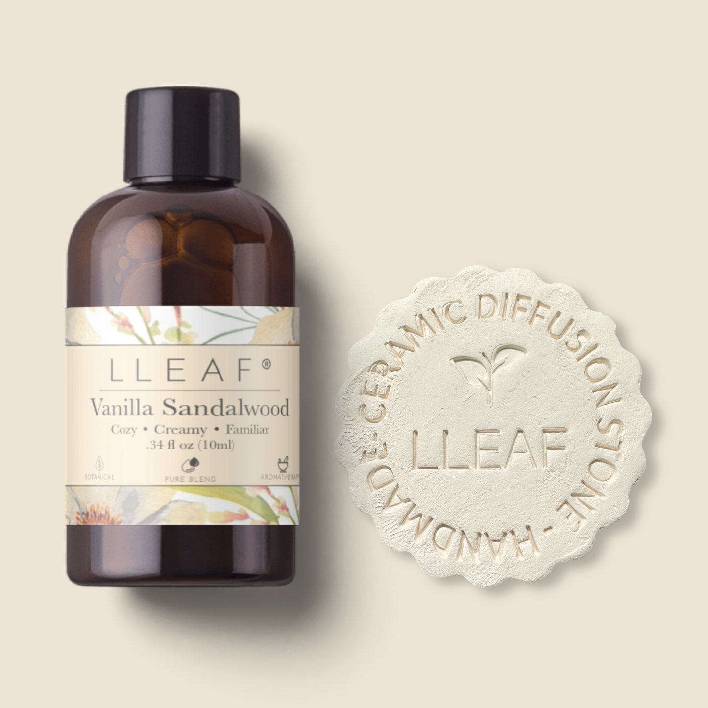 Vanilla Sandalwood LLEAF® Oil + Stone Set