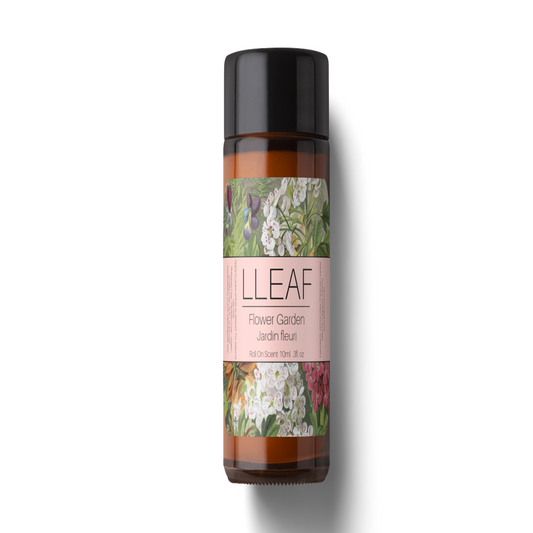 Bottle of LLEAF Flower Garden product on a white background