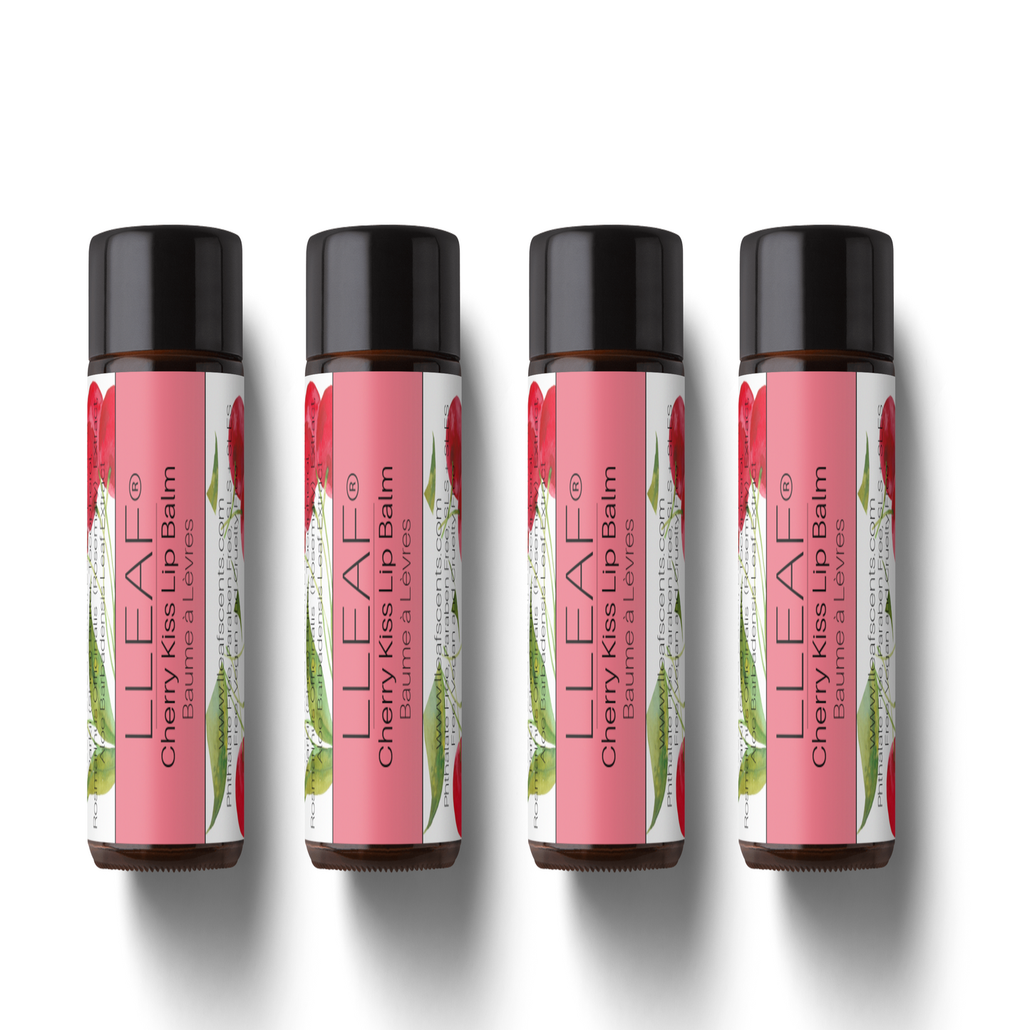 LLEAF® Cherry Kiss Lip Balm -  Set of Four
