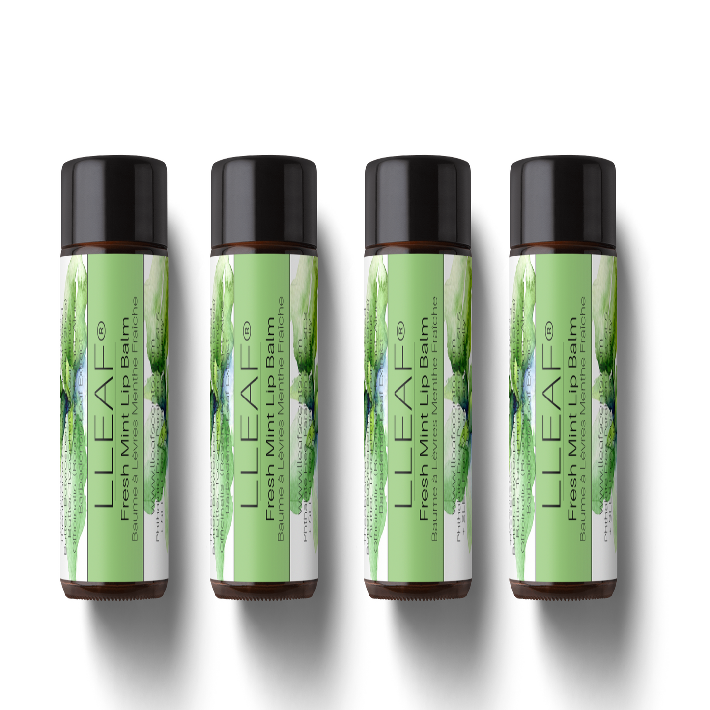LLEAF® Fresh Mint Lip Balm -  Set of Four