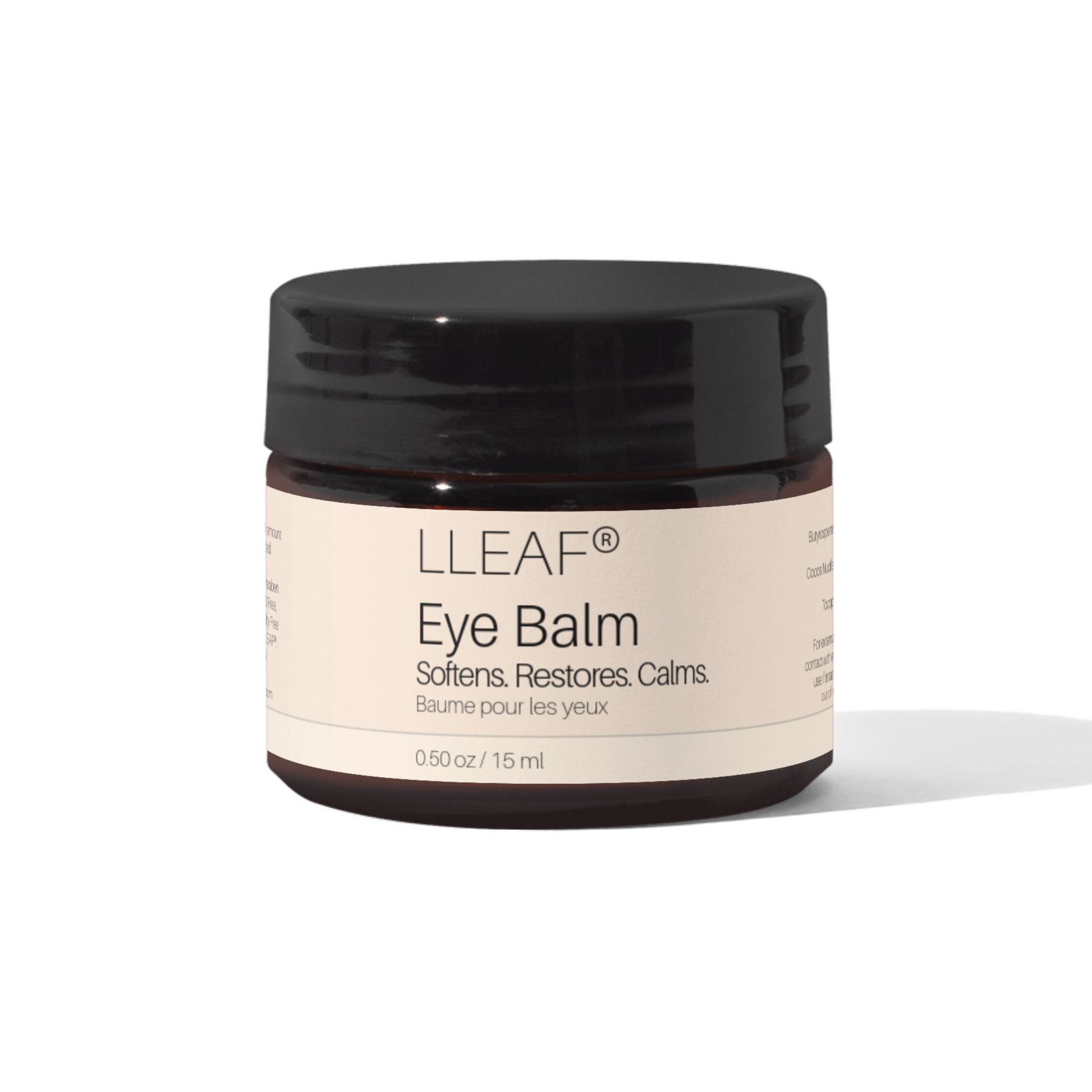 Jar of LLEAF Eye Balm on a white background