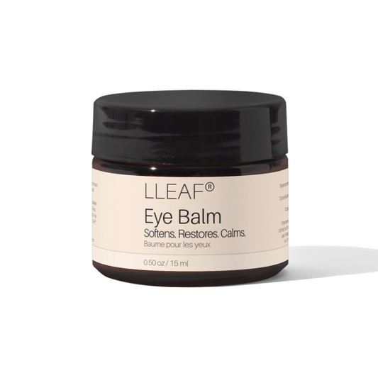 Jar of LLEAF Eye Balm on a white background